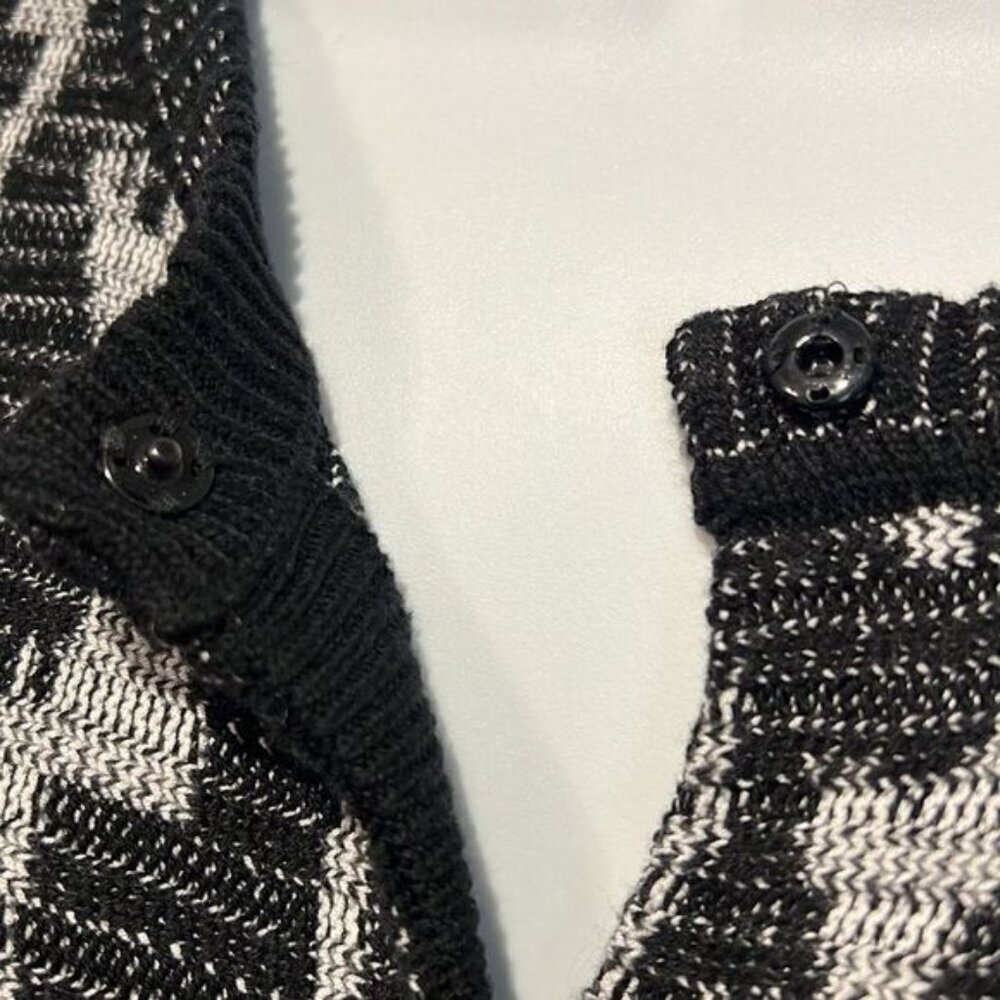 Olsen Europe Black White Patterned Cardigan Size M  10  - Picture 12 of 14